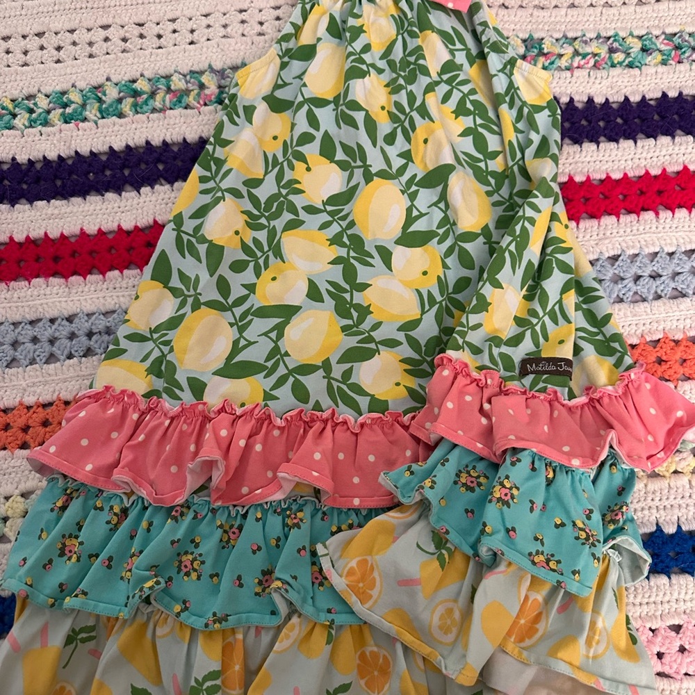 Matilda Jane Lemon Print Dress with Ruffle Details